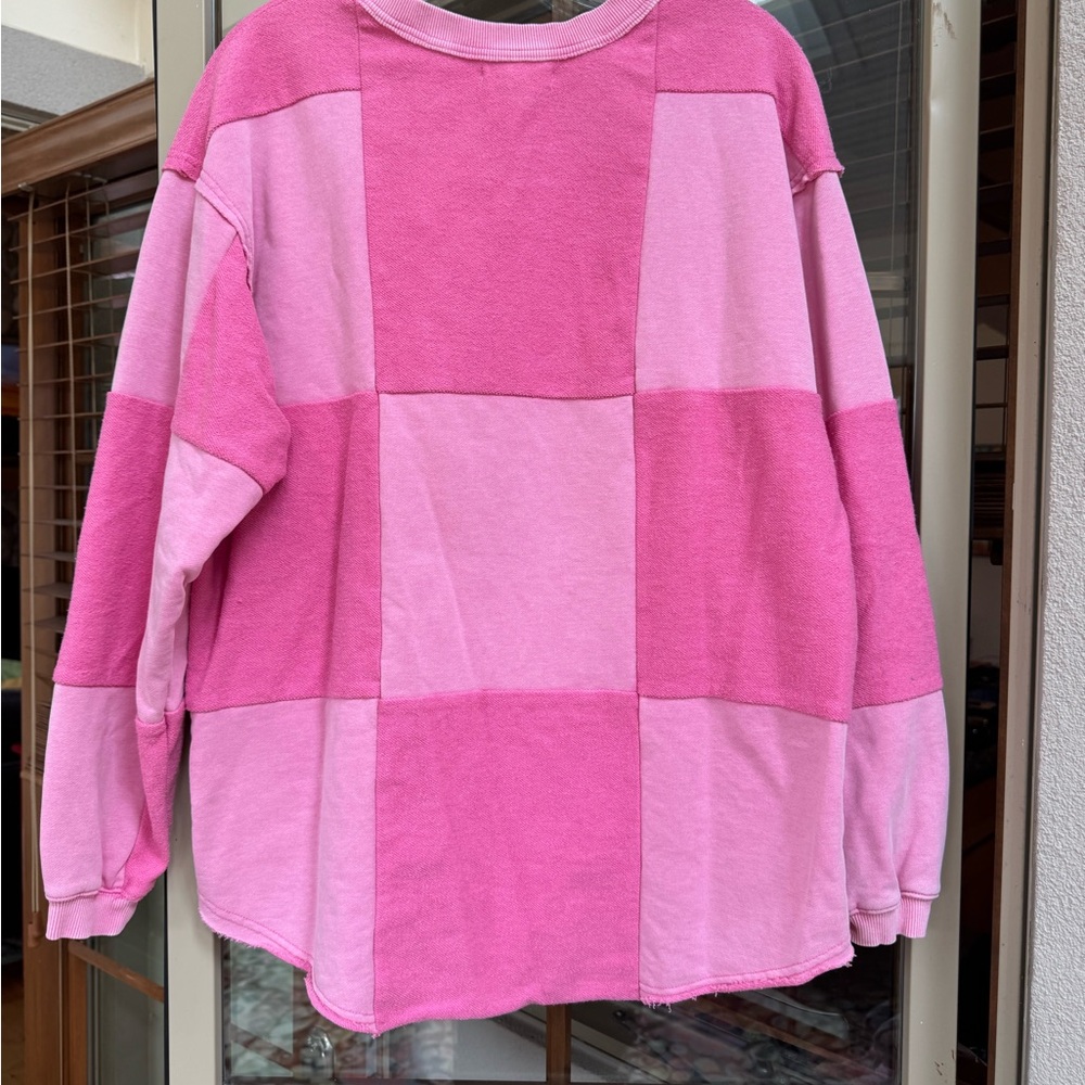 Pink Patchwork Sweatshirt - image 5